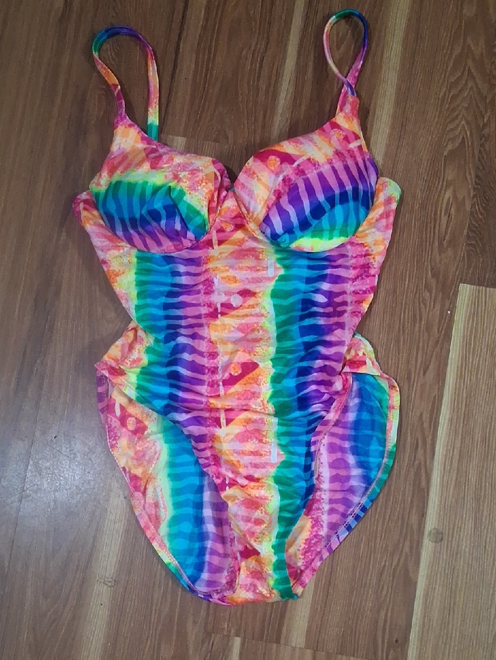 Pacific Connections Pink and Blue Striped Swimwear